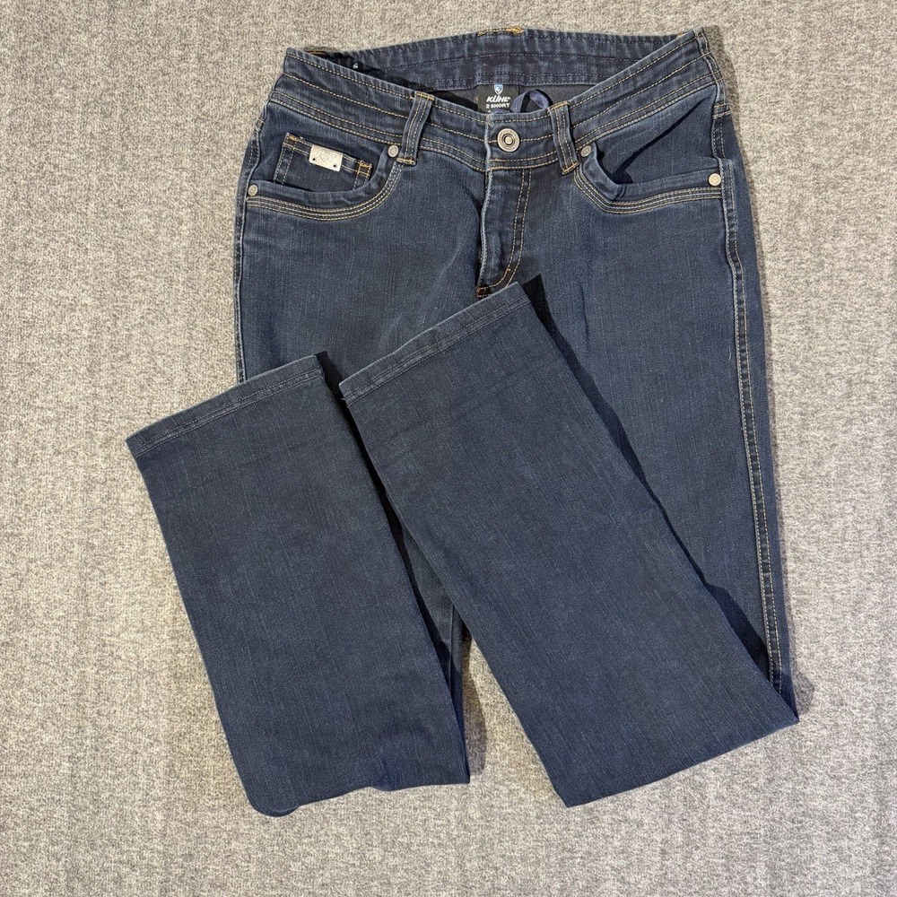 Kuhl Kontra Jeans Womens 2 Short Dark Wash Straight Leg Denim Blue Pants